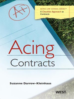 cover image of Darrow-Kleinhaus' Acing Contracts
